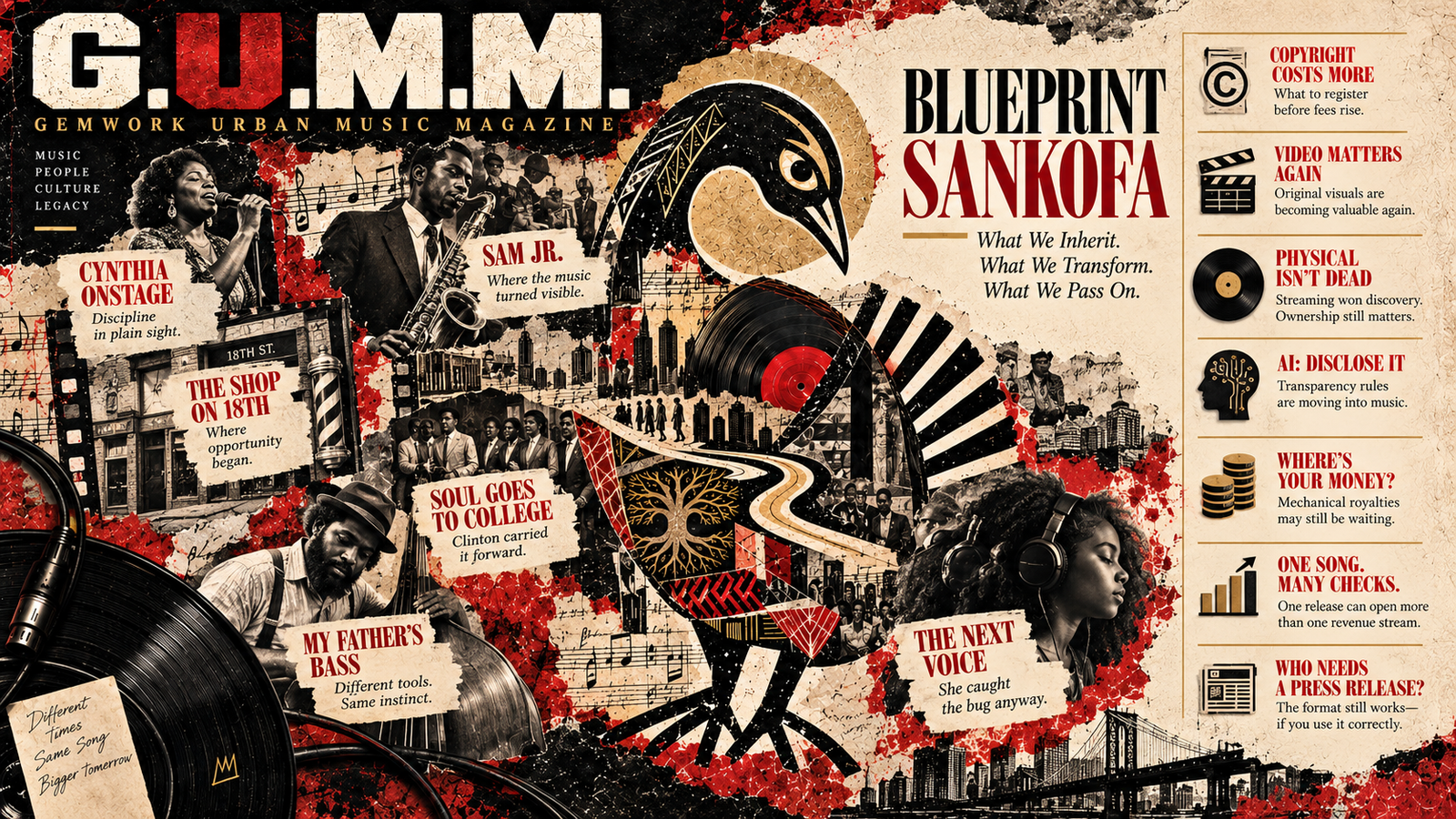 G.U.M.M. October 2026 issue cover — Blueprint Sankofa: What we inherit. What we transform. What we pass on.